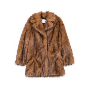Stand Brown Jackets - Faux Fur & Shearling Jackets Women